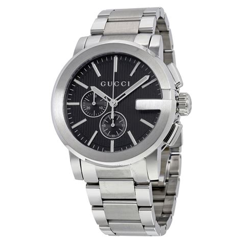 gucci black dial mens watch|stainless steel Gucci watch men.